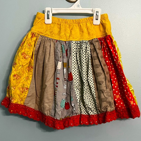 Girls Persnickety Size 8 Multi-Colored Patchwork Stripe Skirt - Picture 1 of 8